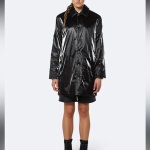 Rains Drifter Mac Coat Raincoat Black XS/S New with Tags